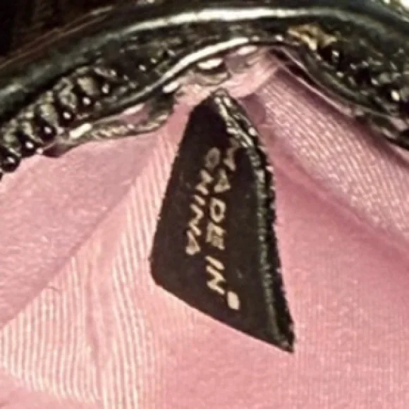 Coach Metallic Silver Black Optic Lurex Signature Small Zipper Wristlet F43363 - Picture 7 of 7